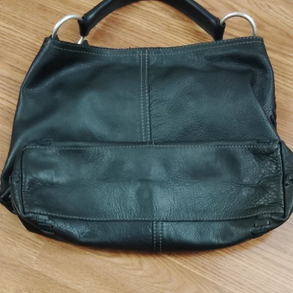 Lucky Brand Leather Purse Braiding Detail Metal Studs Shoulder Crescent Hobo Bag - Picture 8 of 16